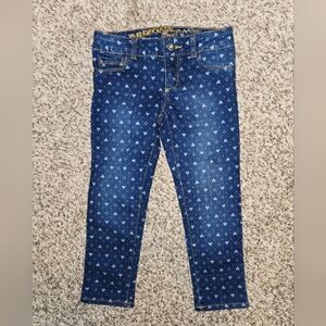 Arizona Girls Heart Print Jeans Size 6